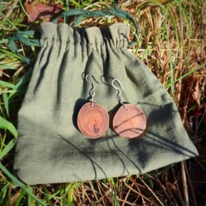 Pendantes en argent et acacia