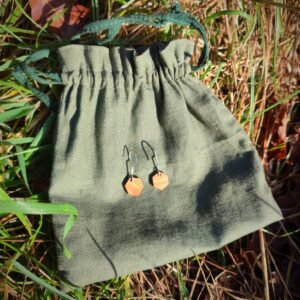 Pendantes en argent et chêne